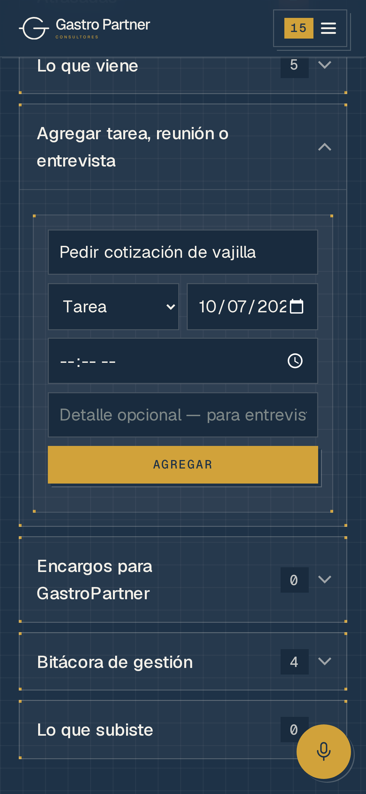 Formulario para escribir una tarea